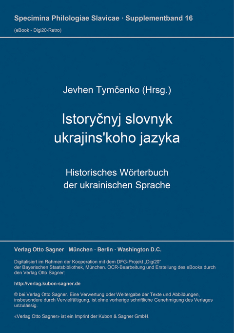 Istoryčnyj slovnyk ukrajins'koho jazyka - 