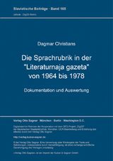 Die Sprachrubrik in der "Literaturnaja gazeta" von 1964 bis 1978 - Dagmar Christians