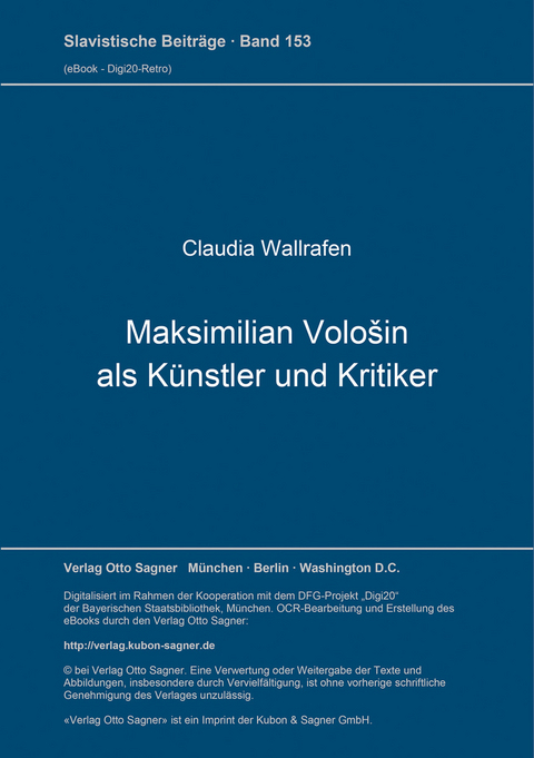 Maksimilian Vološin als Künstler und Kritiker - Claudia Wallrafen