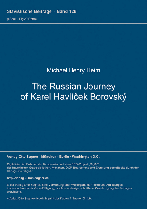 The Russian Journey of Karel Havlíček Borovský - Michael Henry Heim