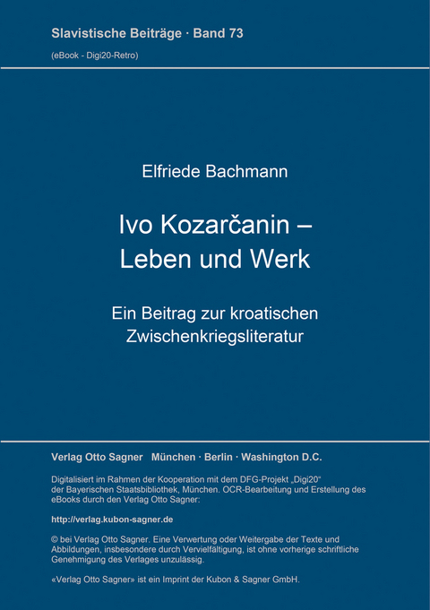 Ivo Kozarčanin - Leben und Werk - Elfriede Bachmann