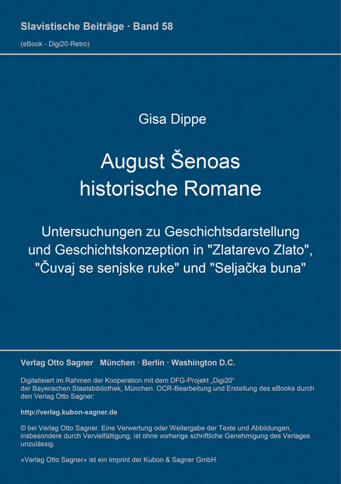 August Šenoas historische Romane - Gisa Dippe