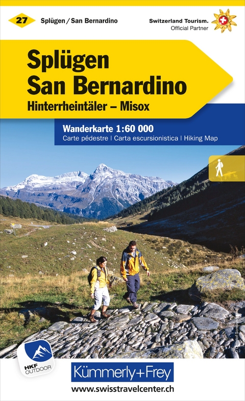 Kümmerly+Frey Wanderkarte 27 Splügen, San Bernardino 1:60.000