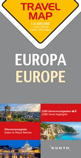 KUNTH TRAVELMAP Europa 1:2,5 Mio.