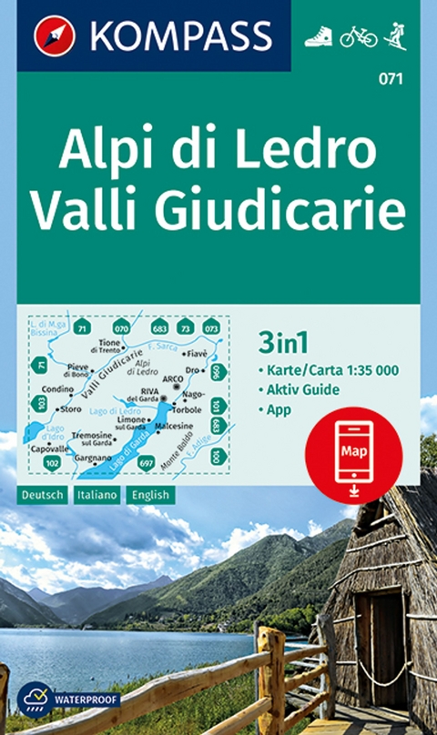 KOMPASS Wanderkarte 071 Alpi di Ledro, Valli Giudicarie 1:35.000