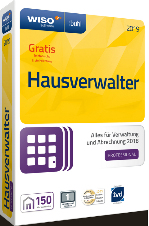 WISO Hausverwalter Professional 2019, 1 CD-ROM