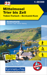 Mittelmosel - Trier bis Zell, Nr. 22 Outdoorkarte Deutschland 1:35 000 - 