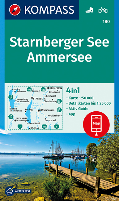 KOMPASS Wanderkarte Starnberger See, Ammersee - 