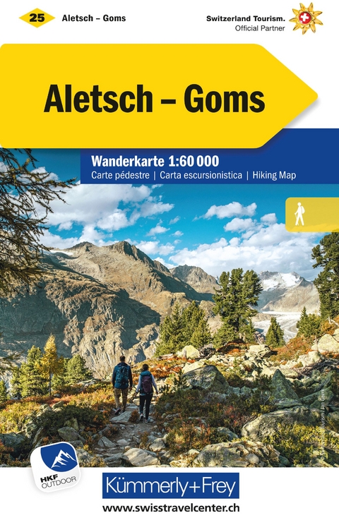 Kümmerly+Frey Wanderkarte 25 Aletsch, Goms 1:60.000