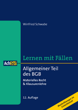 Allgemeiner Teil des BGB - Winfried Schwabe