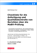 Checkliste 14 für die Anfertigung und Qualitätskontrolle von Berichten über die MaBV-Prüfung - Farr, Wolf-Michael