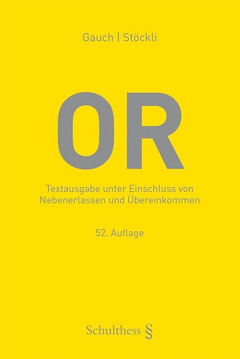 OR (Schweizerisches Obligationenrecht) - 