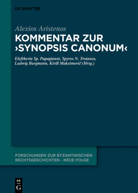 Kommentar zur "Synopsis canonum" - Alexios Aristenos