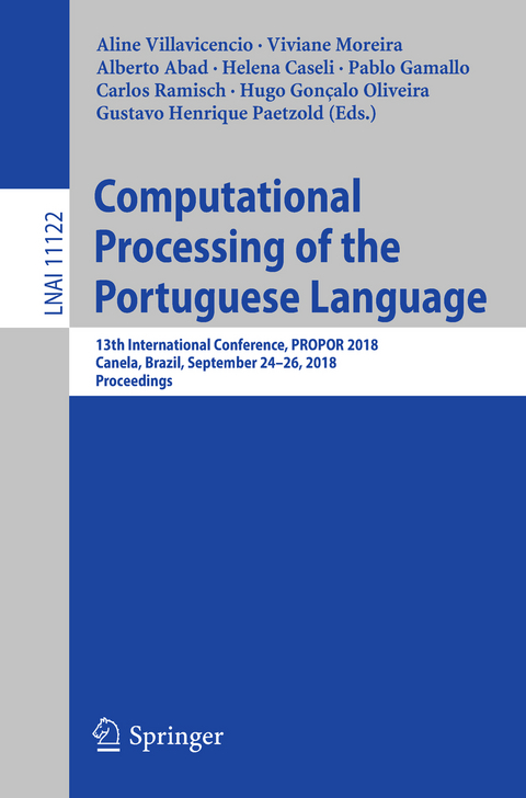 Computational Processing of the Portuguese Language - 