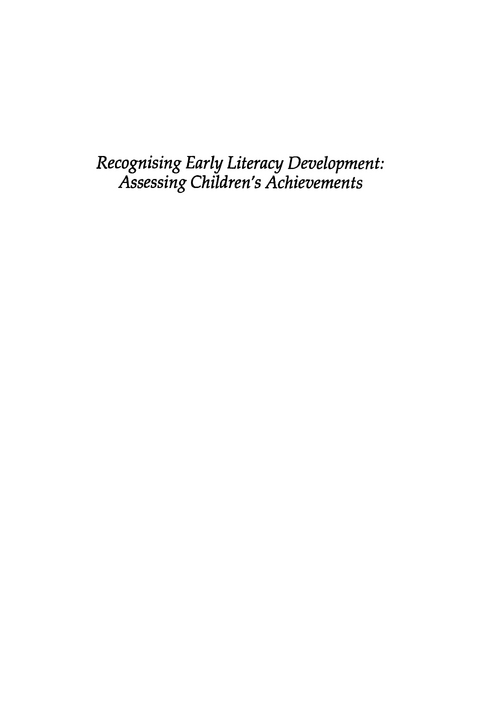 Recognising Early Literacy Development - Cathy Nutbrown