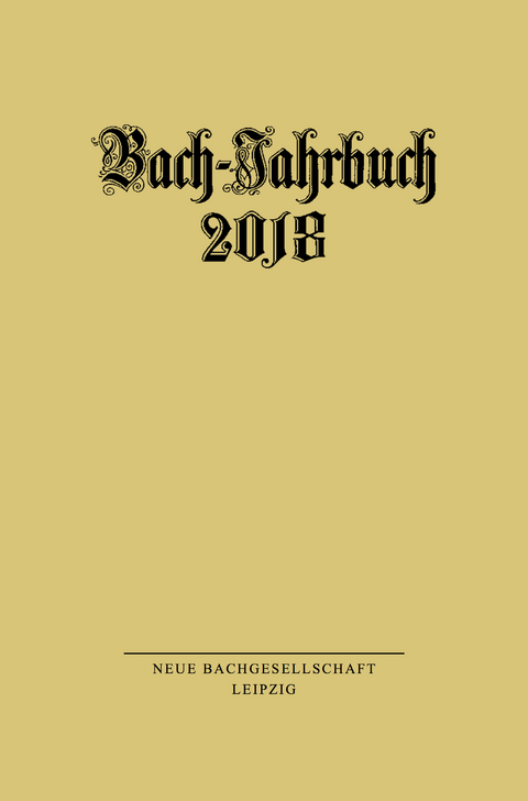 Bach-Jahrbuch 2018 - 