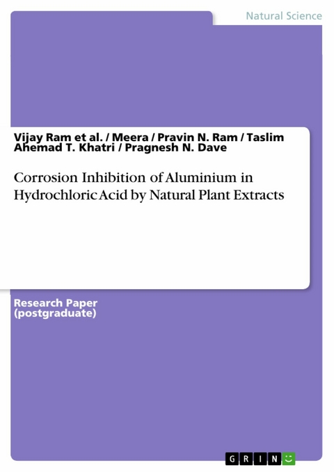 Corrosion Inhibition of Aluminium in Hydrochloric Acid by Natural Plant Extracts -  Vijay Ram et al.,  Meera,  Pravin N. Ram,  Taslim Ahemad T. Khatri,  Pragnesh N. Dave