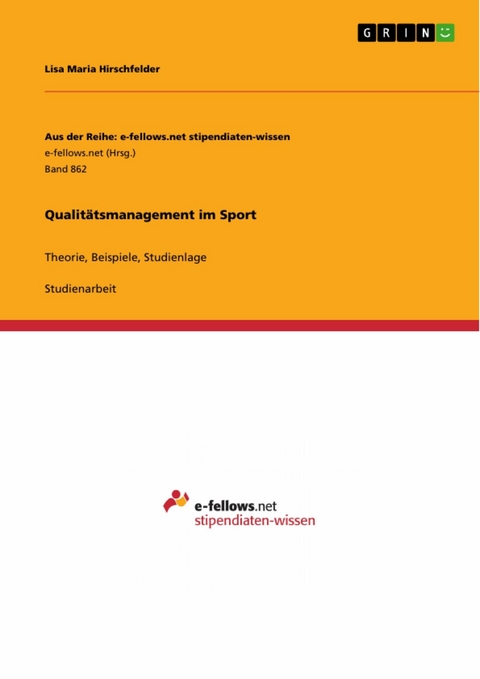 Qualitätsmanagement im Sport - Lisa Maria Hirschfelder