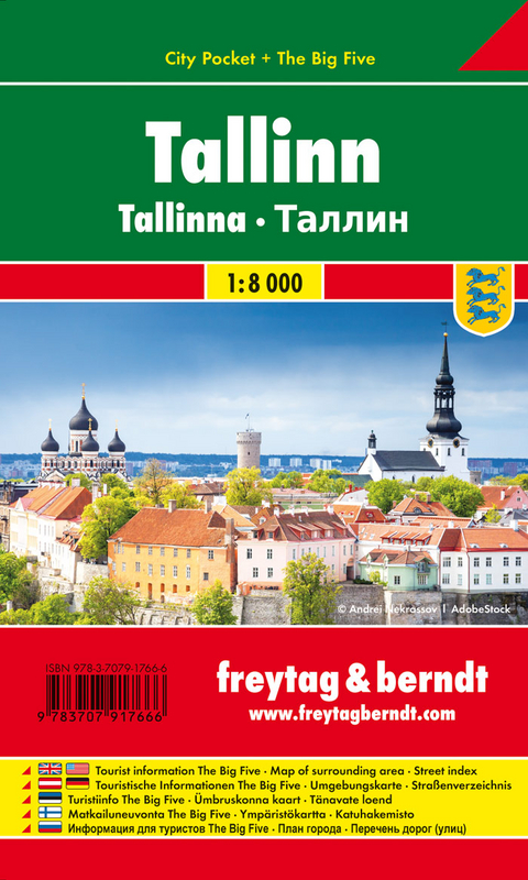 Tallinn, Stadtplan 1:10.000, City Pocket + The Big Five - 