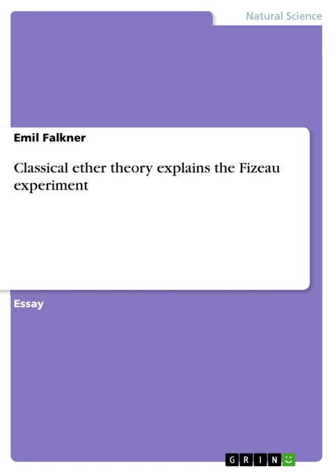 Classical ether theory explains the Fizeau experiment -  Emil Falkner