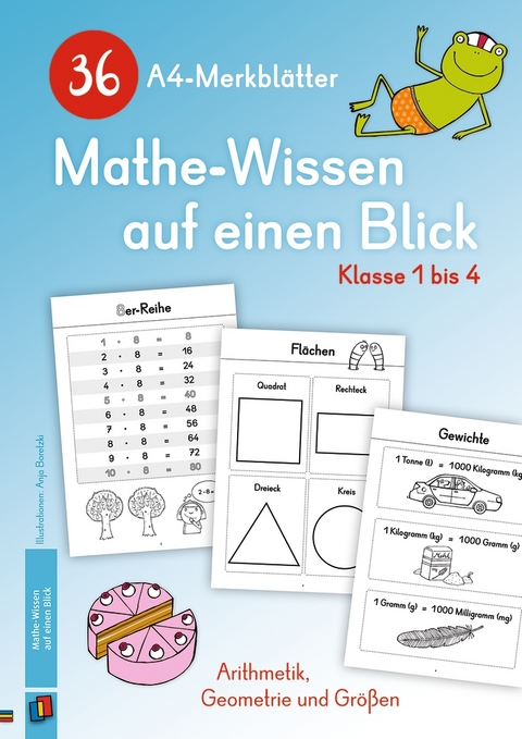 36 A4-Merkblätter Mathe-Wissen auf einen Blick – Klasse 1 bis 4