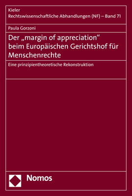 Der "margin of appreciation" beim Europäischen Gerichtshof für Menschenrechte - Paula Gorzoni