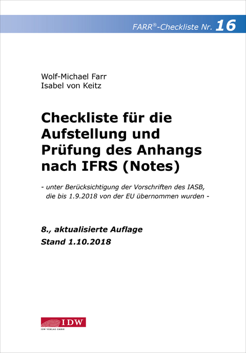 Farr, Checkliste 16 (Anhang n. IFRS), 8. A. - Wolf-Michael Farr