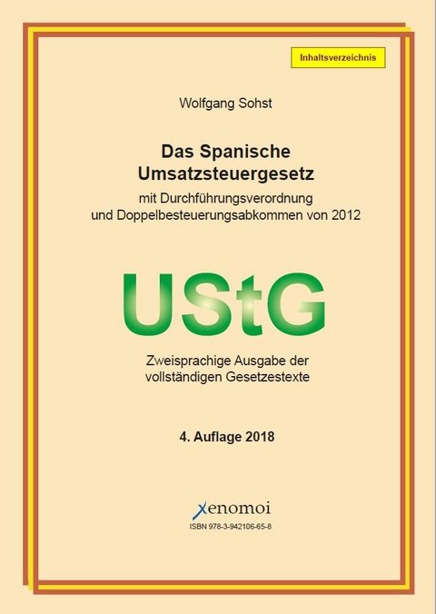 Das spanische Umsatzsteuergesetz (mit Durchführungsverordnung und DBA) - PDF Ausgabe