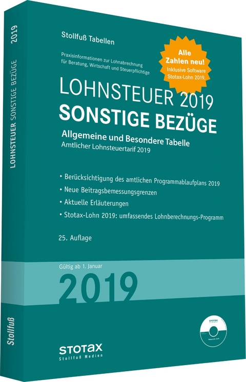 Tabelle, Lohnsteuer 2019 Sonstige Bezüge