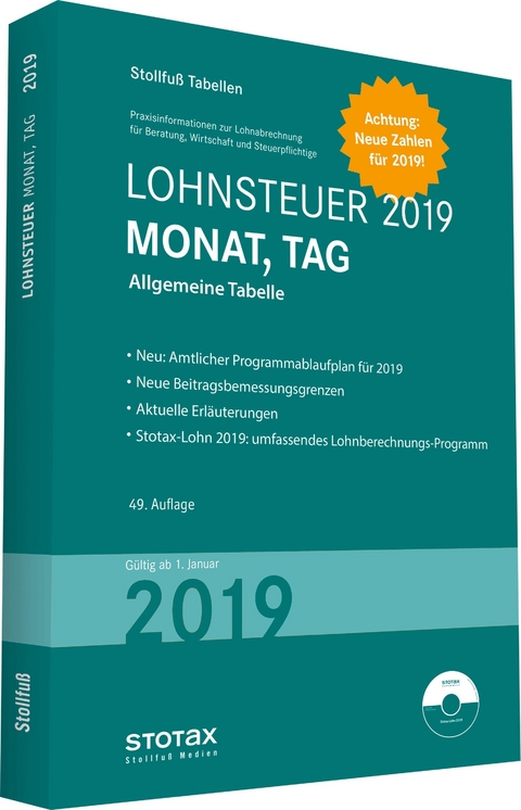 Tabelle, Lohnsteuer 2019 Monat, Tag