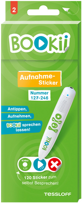 BOOKii® Aufnahme-Sticker neutral Paket 2, Nr. 127-246 (120 Stück)