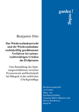 Das Wiederaufnahmerecht und die Wiederaufnahme rechtskräftig geschlossener Verfahren bei unionsrechtswidrigen Urteilen im Zivilprozess - Benjamin Otto