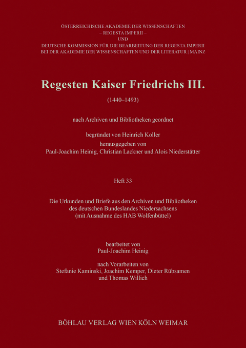 Regesten Kaiser Friedrichs III. (1440-1493)