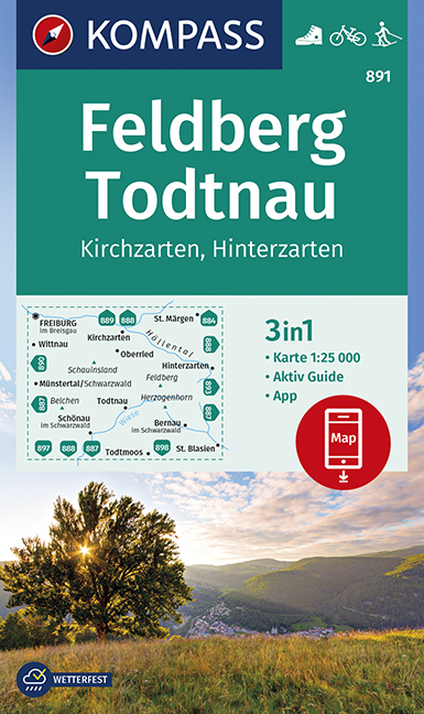 KOMPASS Wanderkarte Feldberg, Todtnau, Kirchzarten, Hinterzarten - 