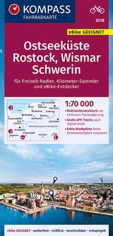 KOMPASS Fahrradkarte 3318 Ostseeküste, Rostock, Wismar, Schwerin 1:70.000