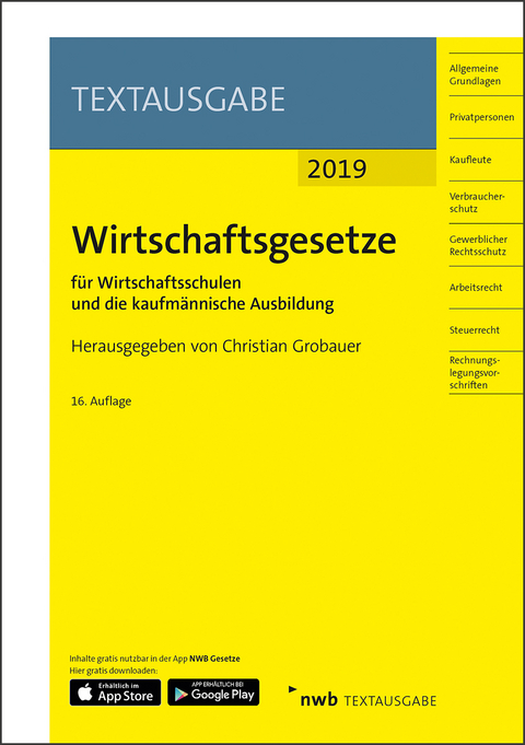 Wirtschaftsgesetze für Wirtschaftsschulen und die kaufmännische Ausbildung - 