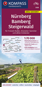 KOMPASS Fahrradkarte Nürnberg, Bamberg, Steigerwald 1:70.000, FK 3328 - 