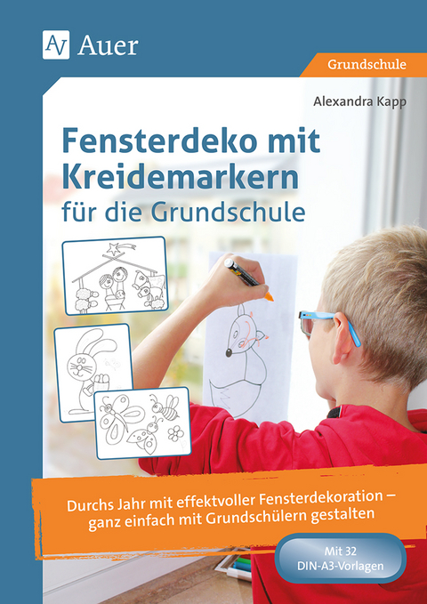 Fensterdeko mit Kreidemarkern für die Grundschule - Alexandra Kapp