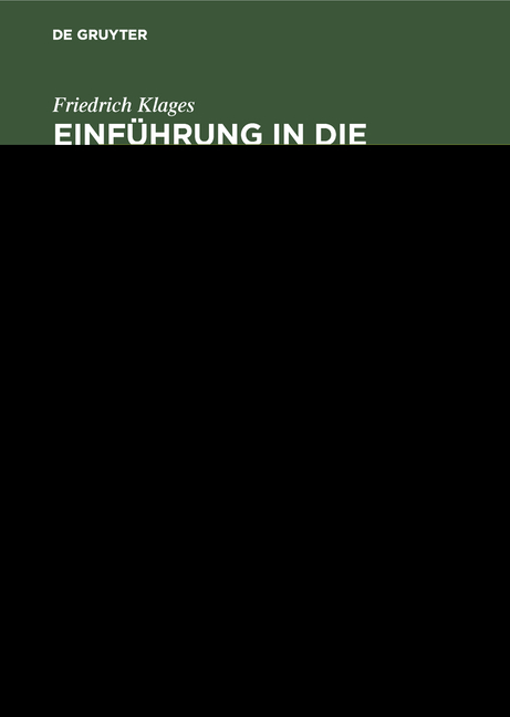 Einführung in die organische Chemie - Friedrich Klages