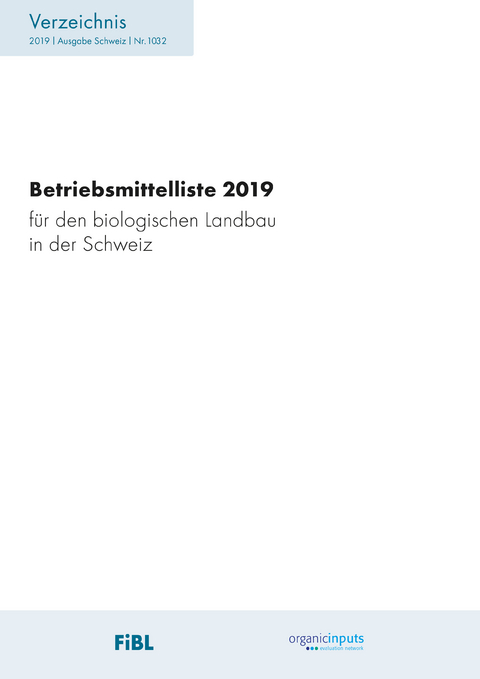 Betriebsmittelliste 2019 - Bernhard Speiser, Lucius Tamm, Martin Roggli, Sarah Bögli, Regula Bickel, Veronika Maurer, Claudia Schneider, Véronique Chevillat