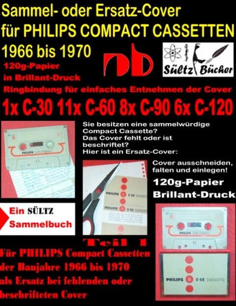 Sammel- oder Ersatz-Cover für PHILIPS COMPACT CASSETTEN 1966 bis 1970 - Uwe H. Sültz