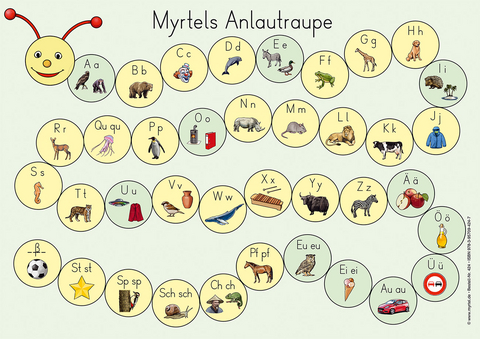 Myrtels Anlautraupe Druckschrift