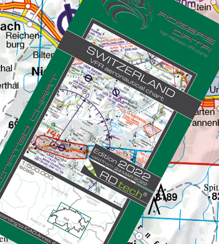 Switzerland ICAO VFR Luftfahrtkarte 500k