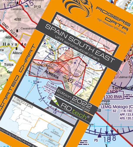 Spain South East ICAO VFR Luftfahrtkarte 500k