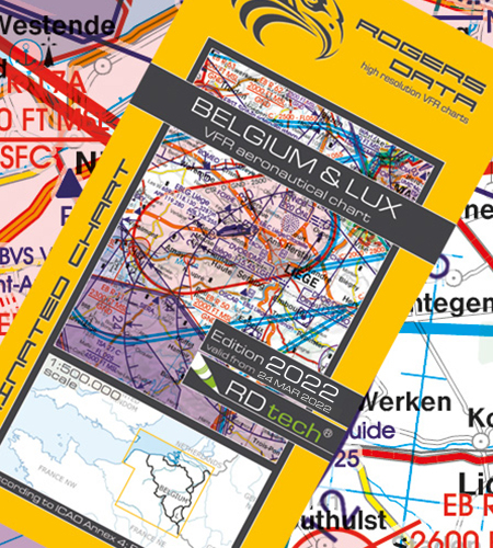 Belgium & Luxembourg ICAO VFR Luftfahrtkarte 500k