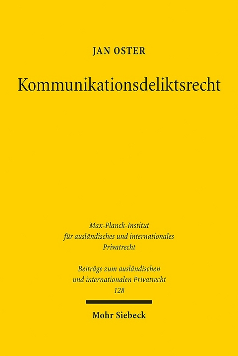 Kommunikationsdeliktsrecht - Jan Oster