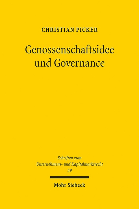 Genossenschaftsidee und Governance - Christian Picker