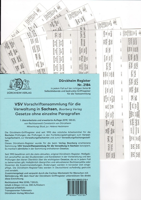 VSV Sachsen Dürckheim-Griffregister Nr. 2184 (2019) - 