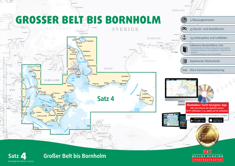 Sportbootkarten Satz 4: Großer Belt bis Bornholm (Ausgabe 2019)