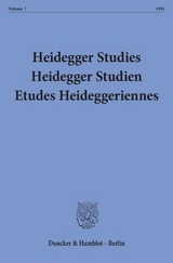 Heidegger Studies - Heidegger Studien - Etudes Heideggeriennes. - 